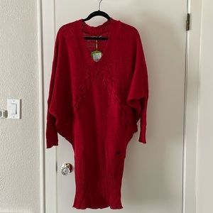 Skunkfunk argiloa knit red 2000s dress nwt